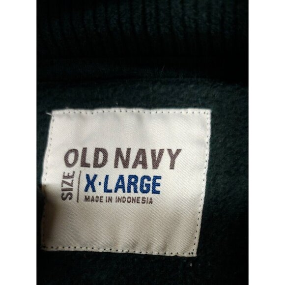 Old Navy Mens XL Green Fleece Zip Up Outdoor Casual Long Sleeve Pockets Jacket - Picture 10 of 12